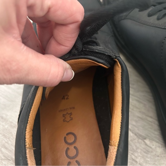 ECCO HOWELL TIE OXFOED LEATHER Shoes Sneakers Men\'s 8 8.5 42 Black Preppy main image 6